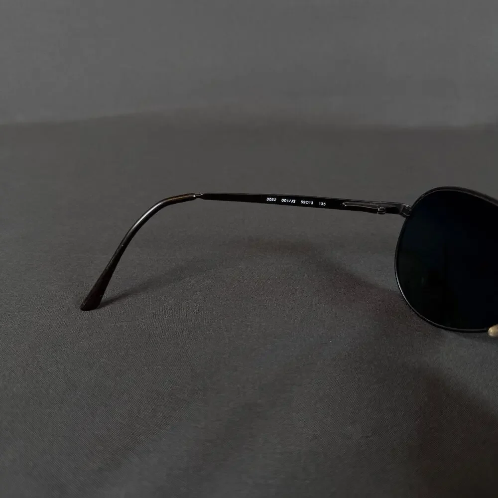 Revo 3052 001/J3 59-13-135 Black Metal Polarized Aviator Sunglasses